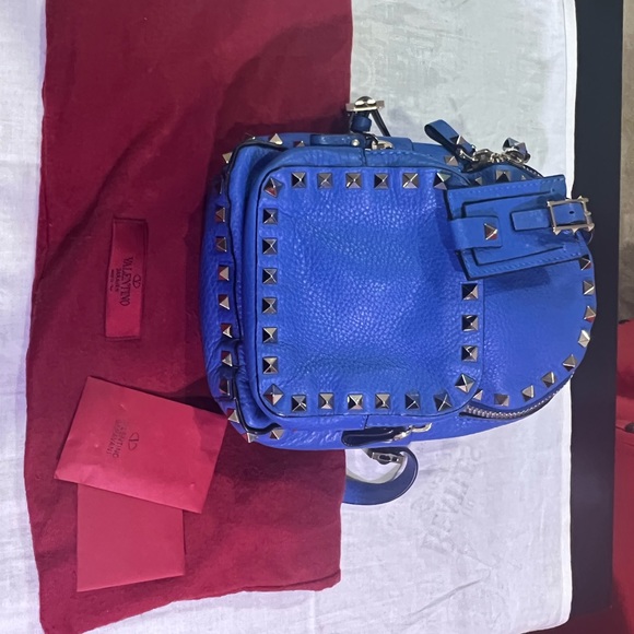 Valentino Mini Backpack in Azure Blue Leather - Picture 8 of 8